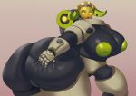 absurd_res areola armor big_breasts big_butt blizzard_entertainment breasts butt butt_grab butt_squish female genitals goldcrustedchicken hand_on_butt hi_res horn huge_breasts huge_butt huge_hips huge_thighs inverted_nipples looking_at_viewer machine metal metallic_body nipples omnic orisa_(overwatch) overwatch pussy robot skindentation solo squish taur thick_thighs