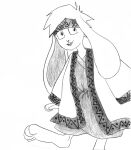 absurd_res accessory ainu_clothing anthro belt big_breasts big_ears big_feet breasts buckteeth clothing efradraws feet female floppy_ears fur hair headband hi_res isepo_(efradraws) lagomorph leporid mammal painting_(artwork) rabbit simple_background solo teeth thick_thighs traditional_media_(artwork) watercolor_(artwork) white_background white_body white_fur white_hair