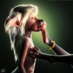  2015 3d_(artwork) anklet anthro canine chinese_crested_dog digital_media_(artwork) digitigrade dog female flat_chested foot_fetish foot_lick hair half-closed_eyes hindpaw jewelry jinjing-yu licking mammal multi_nipple nipples nude open_mouth pawpads paws sharp_teeth tchaikovsky2 teeth tongue tongue_out white_hair 