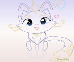 &lt;3 blush cute_fangs domestic_cat draw&amp;nap felid feline felis female feral feral_focus fur league_of_legends line_art mammal paws riot_games sitting solo tail watermark whiskers yuumi_(lol)