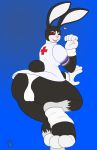  &lt;3 2018 3_toes 5_fingers alice_the_rabbit alternate_color alternate_costume anthro big_butt black_fur bloody_roar breasts butt camel_toe clothed clothing digital_media_(artwork) female fur gradient_background hi_res ky_(malamute) lagomorph legwear looking_at_viewer looking_back mammal multicolored_fur nurse nurse_uniform one_eye_closed open_mouth panties rabbit red_eyes simple_background smile socks solo stockings thick_thighs toe_curl toes tongue torn_clothing torn_stockings two_tone_fur underwear uniform video_games were wererabbit whiskers white_fur wink 