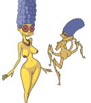 2023 4_arms 4_legs animal_humanoid arachnid arachnid_humanoid arthropod arthropod_humanoid blue_hair breasts butt button_(fastener) coraline_(film) curvy_figure female genitals hair hi_res holding_breast hourglass_figure human humanoid impstripe jewelry mammal marge_simpson multi_arm multi_limb necklace nipples nude pussy simple_background smile solo spider_humanoid the_simpsons treehouse_of_horror white_background yellow_body yellow_skin