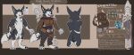 absurd_res anthro armor backpack big_ears bitterdrink_(artist) blizzard_entertainment canid flower hi_res male mammal melee_weapon model_sheet nowe_moontrail plant polearm small_body solo spear vulpera warcraft weapon