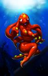  2018 areola big_breasts breasts bubble cephalopod elpatrixf female looking_away marine navel nintendo nipples nude octillery octopus open_mouth pok&eacute;mon pok&eacute;mon_(species) pok&eacute;morph red_skin solo underwater video_games water yellow_eyes yellow_nipples 