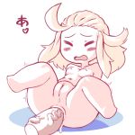  1girl anal blonde_hair blush bravely_default:_flying_fairy bravely_default_(series) chibi edea_lee female nude pussy sex sketch small_breasts solo spread_legs 