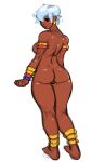  1girl absurdres ass back breasts dark-skinned_female dark_skin elena_(street_fighter) highres jewelry lips makof4ce nude pussy shiny_skin sideboob sketch street_fighter street_fighter_iii_(series) street_fighter_iv_(series) thighs 