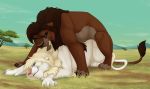  all_fours ambiguous_penetration bite brown_fur butt claws disney doggystyle eyes_closed feline feral feral_on_feral from_behind_position fur lion malaika4 male male/male mammal mane mounting penetration sex smile the_lion_king white_fur 