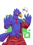 avian bird clothes_falling_off clothing falco_lombardi falcon falconid foreskin genitals green_eyes hi_res male nintendo penis simple_background solo star_fox white_background