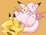 absurd_res blush clefable clitoris cunnilingus duo embarrassed female generation_1_pokemon genitals hair hi_res lying male male/female nintendo on_back oral pikachu pink_body pink_hair pokemon pokemon_(species) presenting presenting_pussy pussy ripparu sex slightly_chubby slightly_chubby_female spread_pussy spreading tail vaginal wings