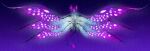  absurdres claws deadpool_yuchan dragon dragon_horns dragon_tail dragon_wings flying full_body glowing glowing_wings gradient_background highres horns monster_hunter_(series) monster_hunter_stories monster_hunter_stories_2 multiple_horns multiple_wings no_humans oltura open_mouth pink_horns purple_background purple_theme sharp_teeth signature solo spikes spread_wings tail teeth wings 