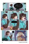 bastriw blush brown_eyes canid canine canis chair clothing comic dialogue domestic_cat domestic_dog felid feline felis fernando_(bastriw) furniture hi_res male mammal pato_(bastriw) purple_eyes surprised_expression table text