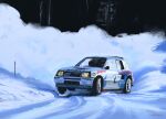  2boys ari_vatanen car drifting helmet highres male_focus motor_vehicle multiple_boys peugeot peugeot_205 race_vehicle racecar radio_antenna rally_car real_life sergey_orlyansky shell_(company) snow terry_harryman vehicle_focus world_rally_championship 