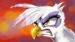  amber_eyes angry avian clenched_teeth female friendship_is_magic gilda_(mlp) gryphon karol_pawlinski my_little_pony portrait reaction_image solo teeth 