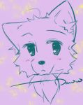  &lt;3 anime antennae blush canine chibi cute digital_media_(artwork) dog egohusky fur headshot kemono mammal monochrome portrait satori_(artist) sketch solo young 