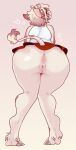2024 absurd_res anthro anus bent_over big_butt blonde_hair bottomwear bovid bovine brown_body brown_hair butt cattle clothed clothing colored digital_drawing_(artwork) digital_media_(artwork) ear_piercing female genitals hair heart_symbol hi_res highlights_(coloring) hooves horn huge_butt lezified line_art looking_back mammal millie_(lezified) mottled mottled_body multicolored_body multicolored_hair pear-shaped_figure piercing presenting presenting_anus presenting_hindquarters presenting_pussy puffy_anus pussy raised_bottomwear raised_clothing raised_skirt rear_view shaded simple_background skirt sleeveless_shirt smile solo tail tail_tuft teasing thick_thighs tuft two_tone_body two_tone_hair upskirt wide_hips