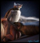  3d_(artwork) ambiguous_gender blender_(software) canine digital_media_(artwork) female fox from_behind_position grey_fox male male/female mammal nude open_mouth oral_vore red_fox reptile scalie sex snake teeth vore zefirotreddi 