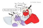  2018 after_sex angry anthro artbeta bed dialogue digital_media_(artwork) dragon duo eastern_dragon female flesh_whiskers heart_a._chicago male male/female nude simple_background styx_y._renegade thinking 