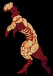 2021 ambiguous_gender anthro aseprite_(artwork) black_background digital_media_(artwork) digitigrade dyyrlysh full-length_portrait gore monster pixel_(artwork) portrait red_body rib_cage shaded side_view simple_background solo tan_body teeth walking