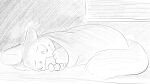 16:9 animal_crossing anthro bed biped bodily_fluids dragonweirdo electronics english_text fur furniture hi_res holding_object holding_phone male mammal marshal_(animal_crossing) monochrome nintendo on_bed phone rodent sciurid solo sweat tail text tree_squirrel widescreen