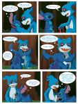  comic commision crossover dialogue digimon disney erection forest implied_bestiality licking lilo_and_stitch male male/male oriont stitch thoughts tongue tongue_out tree vee_stitch veemon 