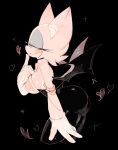  anthro armwear bat breasts butt clothing elbow_gloves eyeshadow female gloves handwear heart_symbol hi_res makeup mammal narrowed_eyes rouge_the_bat sega simple_background solo sonic_the_hedgehog_(series) usa37107692 wings 