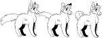  2017 aliasing alpha_channel ambiguous_gender black_line_art canid canine canis curled_tail digital_drawing_(artwork) digital_media_(artwork) digitigrade domestic_dog eyebrows feral fur group head_tuft inner_ear_fluff jaspering line_art mammal misleading_thumbnail monochrome paws simple_background smile snout standing tail transparent_background trio tuft whisker_spots 