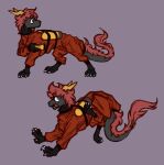 1800woof black_body black_fur claws clothing dragon feral flashlight fluffy fluffy_tail fur furred_dragon furred_scalie hair horn lethal_company long_tail male mythological_creature mythological_scalie mythology nicotivik red_hair scalie solo tail uniform wingless_dragon