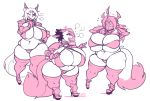  anthro armor big_breasts breasts canine clothed clothing collar footwear high_heels horn huge_breasts hybrid hyper hyper_breasts jintonic mammal mask monochrome open_mouth overweight platform_footwear platform_heels scalie shoes smile standing underwear voluptuous 