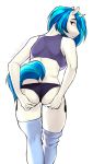 anthro butt clothed clothing equine female friendship_is_magic horn legwear littlesheep looking_back mammal my_little_pony solo spread_butt spreading standing thigh_highs unicorn vinyl_scratch_(mlp) 