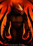  crotch_tuft deity demon drooling empty_eyes exposed_skill female fire fluffy glowing glowing_eyes growling hell hi_res nipples nude open_maw red_eyes saliva teeth tentacles the-last-phantom 
