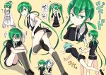  :d ;d androgynous ass bangs black_neckwear black_shorts blue_hair bow brown_background brown_footwear collared_shirt colored_eyelashes dress euclase_(houseki_no_kuni) eyebrows_visible_through_hair gem_uniform_(houseki_no_kuni) green_eyes green_hair grey_legwear hair_between_eyes hair_bow hair_bun hair_ribbon holding houseki_no_kuni jade_(houseki_no_kuni) kneehighs kneepits leg_hug loafers long_hair long_sleeves mizuhotsuki multicolored_hair multiple_others necktie one_eye_closed open_mouth parted_lips phosphophyllite pleated_dress puffy_short_sleeves puffy_sleeves ribbon shaded_face shirt shoes short_shorts short_sleeves shorts sigh silver_hair simple_background sitting sleeves_past_fingers sleeves_past_wrists smile sparkle standing standing_on_one_leg star suspender_shorts suspenders sweat twintails two-tone_hair uniform v-shaped_eyebrows very_long_hair white_bow white_dress white_shirt wide_sleeves 