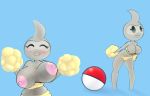  areola big_breasts blush breasts castform cheerleader cleavage clothed clothing dibujosv12 eyes_closed female huge_breasts humanoid navel nintendo nipples normal_castform not_furry open_mouth pok&eacute;ball pok&eacute;mon pok&eacute;mon_(species) pom_poms simple_background smile solo standing underwear video_games 