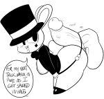  big_breasts big_butt big_penis big_thighs breasts butt clothing female hat hot_dogging lagomorph magician magician_bunny mammal ota_(artist) penis rabbit shortstack thong top_hat 