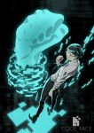  absurdres black_eyes black_hair character_name clenched_hand cool_face_(kamezaemon) dress_shirt glasses highres kamezaemon male_focus necktie original shirt short_hair slacks solo watch 