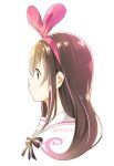  a.i._channel artist_name bangs black_bow blue_eyes bow brown_hair closed_mouth commentary_request eyebrows_visible_through_hair hair_ribbon hairband kizuna_ai long_hair looking_away multicolored_hair pink_hair pink_hairband pink_ribbon profile ribbon sailor_collar simple_background solo streaked_hair striped striped_bow virtual_youtuber white_background white_sailor_collar yuuzii 