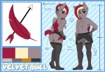  2018 absurd_res anthro balls chest_tuft clothed clothing crossdressing cutie_mark digital_media_(artwork) dock english_text fan_character girly hair hand_on_hip hi_res legwear looking_at_viewer male model_sheet multicolored_hair my_little_pony penis skirt smile text tuft two_tone_hair whisperfoot wings 