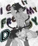  2boys abs alphalightbearer anal ass dragon_ball grin happy_sex lifting male_focus multiple_boys muscle naughty_face pecs penetration sex tail thrusting yaoi 