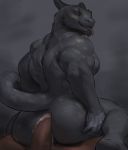  anal anal_penetration anthro cum cum_in_ass cum_inside cum_leaking duo erection faceless_male horn humanoid_penis looking_back male male/male muscular muscular_male nude penetration penis rowf scalie smile tongue tongue_out 