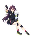  aiming_at_viewer commentary_request full_body girls_frontline gun hair_ornament hairclip handgun holding holding_gun holding_weapon long_hair namesake open_mouth p226_(girls_frontline) philomelalilium pistol purple_hair red_eyes seal sig_sauer sig_sauer_p226 simple_background solo vest weapon white_background 