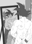  2boys alphalightbearer anal ass cum dragon_ball male_focus masturbation mirror multiple_boys muscle nude solo walk-in 