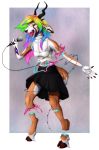  2018 5_fingers antelope anthro breasts candy_gore clothed clothing digital_media_(artwork) female fur gazelle hair hooves mammal microphone multicolored_hair orange_fur purplesplash1372 rainbow_hair 