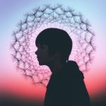  black_hair dandelion_seed ilya_kuvshinov original profile short_hair smile solo sunset upper_body 