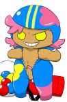  2018 cookie_run erection gumball_cookie looking_at_viewer male not_furry penis simple_background smile solo tatwuyan 