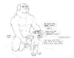  2018 adam_wan all_fours anthro anthro_on_anthro balls breasts canine cheating dialogue dog duo english_text female from_behind_position kneeling larger_male male male/female mammal monochrome muscular muscular_male navel nipples nude onomatopoeia open_mouth penetration phone sex simple_background size_difference sketch small_breasts smaller_female smile sound_effects text vaginal vaginal_penetration white_background 