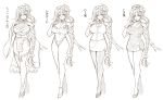  alternate breasts costume gan_(shanimuni) hair_ornament kanpani_girls kunoichi large_breasts legs ninja office_lady shirayuri_sakura single_braid sketch stockings 