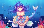  alternate_species animal_humanoid blue_hair breasts bubble clothed clothing coral detailed_background dress female fin fish fish_tail goldfish gyarados hair happy head_fin horn humanoid humanoidized hyanna-natsu looking_at_viewer marine nintendo pok&eacute;ball pok&eacute;mon pok&eacute;mon_(species) pokemon_humanoid purple_eyes smile solo swimming underwater video_games water 