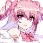  armpits bad_id bad_pixiv_id bangs bare_shoulders bow breasts close-up detached_sleeves dress eyebrows_visible_through_hair gloves hair_between_eyes hair_bow highres long_hair looking_at_viewer magical_girl medium_breasts misteor open_mouth original pink pink_bow pink_eyes pink_hair pink_neckwear puffy_short_sleeves puffy_sleeves short_sleeves simple_background sketch smile solo upper_body very_long_hair white_background white_bow white_gloves white_sleeves 