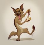  2018 3_toes 4_fingers absurd_res all_dogs_go_to_heaven anthro brown_nose brown_pawpads canine charlie_barkin chest_tuft claws digital_drawing_(artwork) digital_media_(artwork) dog fur german_shepherd grainy grey_background guide_lines half-closed_eyes head_tuft hi_res male mammal notched_ear on_one_leg open_mouth open_smile pawpads paws pointedfox raised_eyebrow raised_leg signature simple_background smile solo standing tan_fur toe_claws toes tongue tongue_out tuft watch 