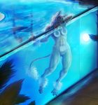  anthro breasts canine chinese_crested_dog claws digitigrade dog female hair ladder long_hair looking_at_viewer mammal navel nipples nude partially_submerged pig_(artist) plant pussy sixty smile solo swimming_pool tail_tuft toe_claws tuft water wet 