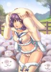  :3 ambiguous_gender breasts caprine chinese_zodiac clothed clothing costume detailed_background female fence feral fur group hair hoodie horn human kaizeru_(artist) leaning mammal nature open_mouth outside purple_hair raised_arm sheep shirt shorts skimpy sky standing thigh_boots white_fur wool year_of_the_goat yellow_eyes 